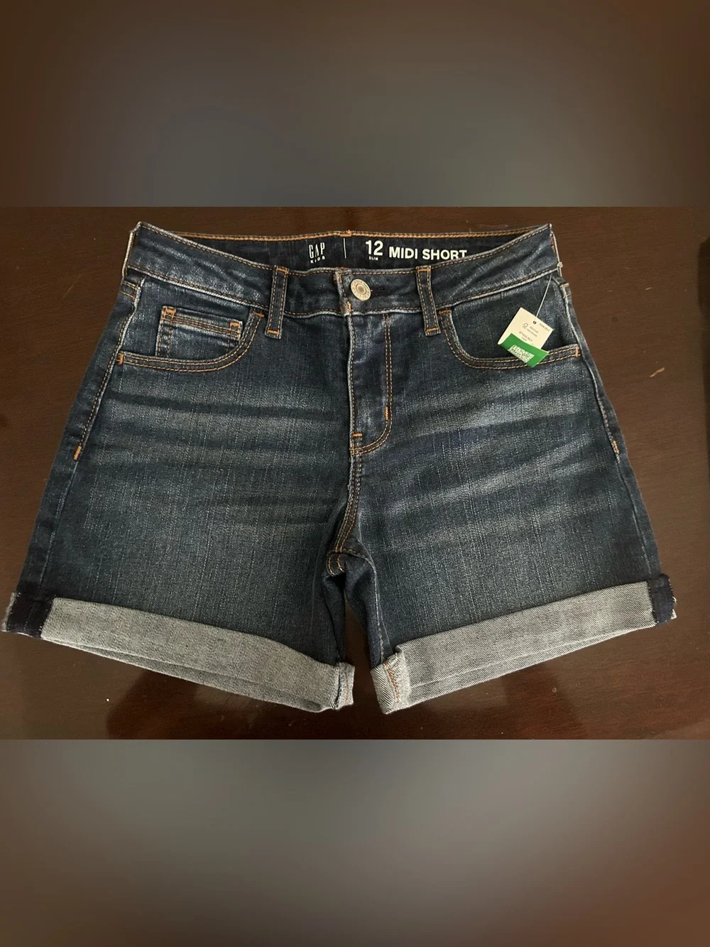 Set of 2 Gap Kids Dark Blue and Light Blue Denim Shorts NWT Sz 12